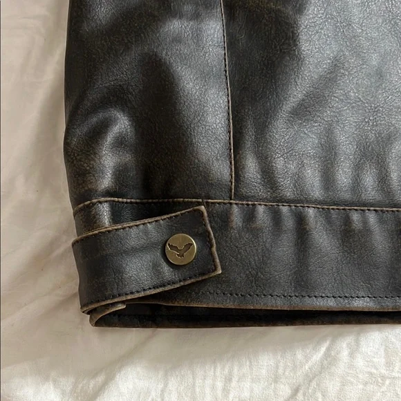 Hawke & Co Black Leather Jacket with Faux Fur - Picture 5 of 5